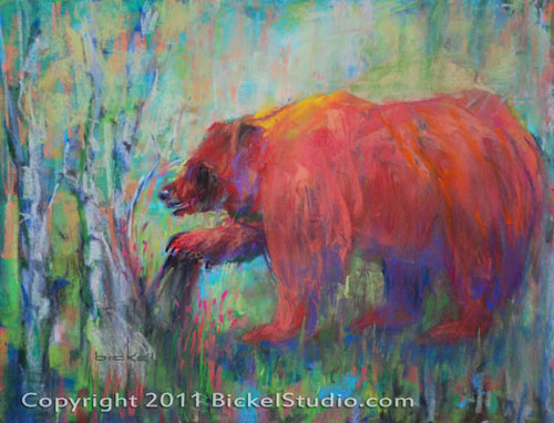 Berry Picker, Bear, Pastel