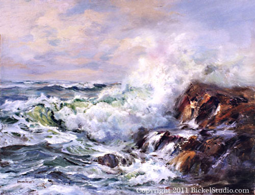 Rocks and Surf - Seascape oil painting